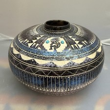 Navajo Pottery - Kokopelli By Myron Charley picture