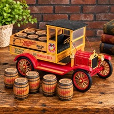 Vintage Miller High Life Beer Ford Model T Delivery Truck with 11 Barrels picture