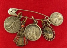 5 Vintage Mini Medals MARY SAINT MICHAEL INFANT OF PRAGUE Catholic Medals MINI picture
