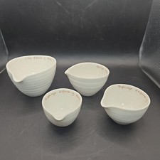 Set of 4 Portmeirion Sophie Conran White Porcelain Measuring Cups Rippled Spout picture