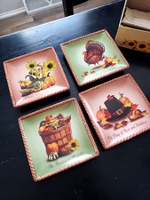 MWW Market Set of 4 Give Thanks Mini Plates Wall Plaques.  picture