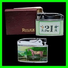 Vintage Thee 21 Club Jack & Charlie’s Flat Ad Cigarette Lighter w/ Box UNFIRED picture