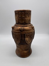 Vintage Milano Designs Tribal Vessel Vase Faux Bronze Composite USA 10” Tuscan picture