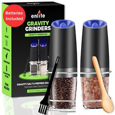 2 Pack Gravity Electric Salt and Pepper Grinder Mill Shaker Adjustable Automatic picture