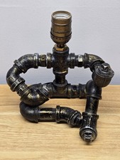 Steampunk Vintage Industrial Metal Robot Table Electric Lamp For Parts Only picture