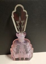 Art Deco Pink Bohemian Czech Crystal Perfume Bottle C1930s picture