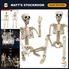 2 Pack 3ft Life Size Halloween Skeletons - Posable Plastic Decor for Yard & Part picture