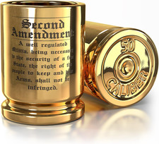 2A 50 Cal Brass Ceramic Shot Glasses - Set of 2 - Engraved 2A picture