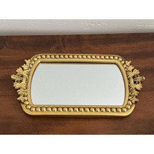 Vintage Gold Tone Mirrored Home Decor Tray | Elegant Dresser or Vanity Tray picture