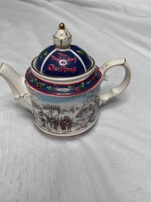 SADLER Twelve Days of Christmas Vintage Ceramic Teapot Made in England picture