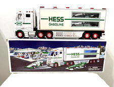 Hess 2003 Gas & Oil TOY TRUCK and RACECARS White/Green/Red/Silver w/ Box picture