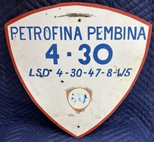 Vintage PETROFINA PEMBINA FINA LEASE Shield SIGN Gas Oil OLD Collection PATINA picture