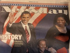 Newsday Newspaper Nov.5 2009 Obama 44th  picture