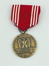 Vintage US Army Name Engraved Good Conduct Medal Military Soldier Insignia picture