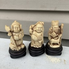 Chinese Resin Figurines 3 Vintage Taiwan Decor 1982 Arnart Dynasty B2 picture