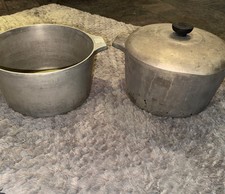 2 Vintage Wagner Ware Sidney-0- Magnalite 4249 6 Qt Dutch Oven Stockpot with Lid picture