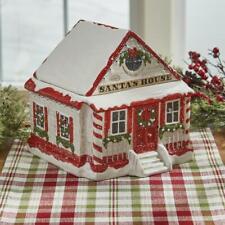 Santa Cookie Jar Ceramic House Canister Christmas Kitchen Decor picture