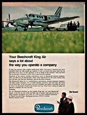 1968 BEECHCRAFT KING AIR Vintage Aircraft Plane Photo AD Tail ID N845K picture