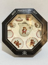 Reutter Mini Porcelain Hand Painted Teddy Bear Tea Set Made Germany picture