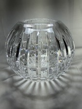Ceskci Bohemian Lead Crystal Hand Cut  Bowl Vase Centerpiece Candleholder 6” picture