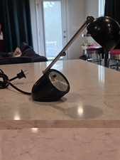 Vintage 1970s Black Bullet Folding Pill Desk Lamp - WORKS, No Bulb picture