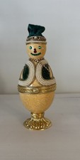 Kingspoint design authentic goose egg snowman in green Christmas Trinket Box picture
