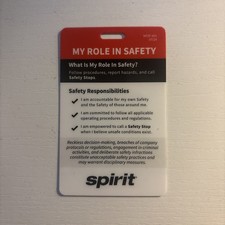 Spirit Airlines Employee Safety Badge Card NKSF-001 07/24 Aviation Memorabilia picture