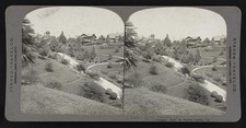 Pasadena California Busch's Garden 1912 scenic park landscape stereo view picture