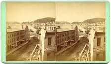 Norwich Connecticut Street View & Harbor 1870s Spafard Stereoview Photo picture