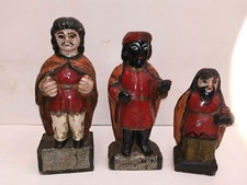 ANTIQUE 1920's THREE KINGS MAYAN FOLK ART 10  INCHES TALL AND SMALLER picture
