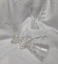 3 Vintage Anchor Hocking Berwick Boopie Juice Glasses Footed Goblet 4 Oz. 4 Inch picture