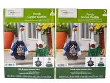 Mainstays Porch Goose Outfits LOT OF 2 Grill Master & Hula – 4 Outfits NEW picture