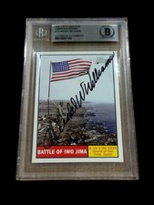 Hershel Woody Williams Iwo Jima USMC Signed Autograph Topps Heritage Beckett BAS picture