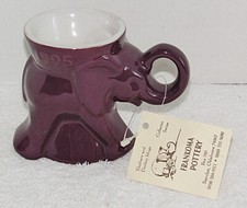 Vintage Frankoma GOP Elephant Mug 1995 Purple Exterior White Interior   picture