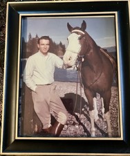Montgomery Clift with his horse 8X10 color photo Rare item with frame Ad photo  picture