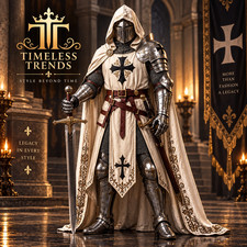 Wearable White Templar Knight Armor Gothic Crusader Suit Medieval Cosplay Tunic picture