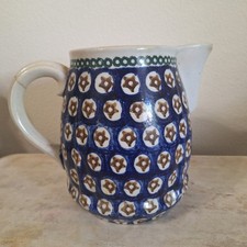Vintage Metropolitan Museum Art Hand Blown Sapphire Blue Glass Pitcher bud vase picture
