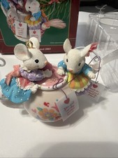 2003 Carlton Cards Christmas Ornament Friend Teapot Mice Tea Lighted Fiber Optic picture