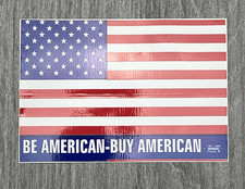 Be American Buy American USA Flag Bumper Sticker Red White Blue UMWA Union Decal picture