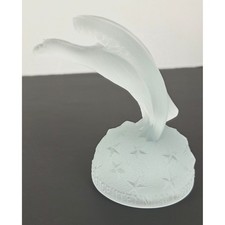 Vintage Frosted Glass Eagle Figurine American Bicentennial 1776-1976 Star Base picture