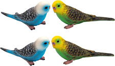 , 4 Pack Bird Decorative Figurines, Mini Cute Fake Parrot Bird Parakeet Animal M picture
