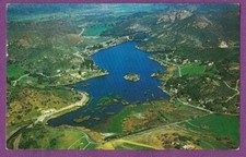 MALIBU LAKE CA VTG CHROME PC SANTA MONICA MTS SAN FERNANDA VALLEY AERIAL VIEW picture