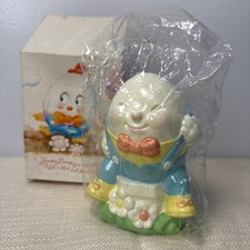 Humpty Dumpty Ceramic 5.5” Piggy Bank & Stopper  1982 Avon New In Box picture