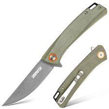 4'' Camping Pocket Knife Folding Knife Anti-rust 8Cr Blade w/Micarta Handle EDC picture