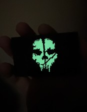 Call of Duty Ghost REFLECTIVE IR Skull Tactical Hook Loop Patch Glow Dark picture