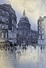 1892 St. Paul's Cathedral London England illustrated picture