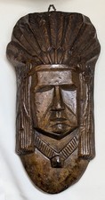 Vintage Mid Century Native American Indian Chief Wall Pocket 8