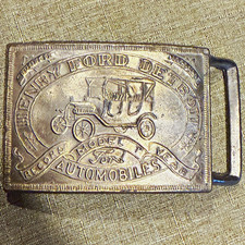 Henry Ford Detroit Ford Model T Automobiles Silver Metal Belt Buckle picture