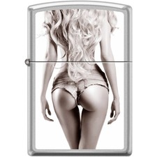 Zippo Windproof Pocket Lighter Sexy Blonde Satin Chrome Metal XC505 picture