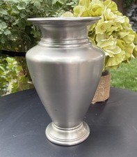 Vintage Restoration Hardware Pewter Vendome Trophy Vase 9 Inch Flared Rim India picture